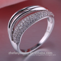 Neues Modell Hochzeit heißen Design Kristall weiß AAA Zirkon 925 Silber Ringe Schmuck Kein Nickel Bleifrei Kein Chrom